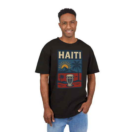 Haiti Vintage Graphic Oversized Tee - Acid Wash Style for Relaxed Vibes